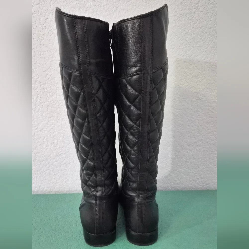 SPRING SALE | Corso Como Santona Quilted Leather Tall Riding Boots Black 9.5M